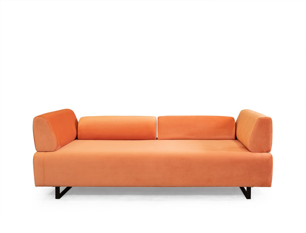 Sofa 3-Sitzer mit Samtstoff, Infinity Orange (3)