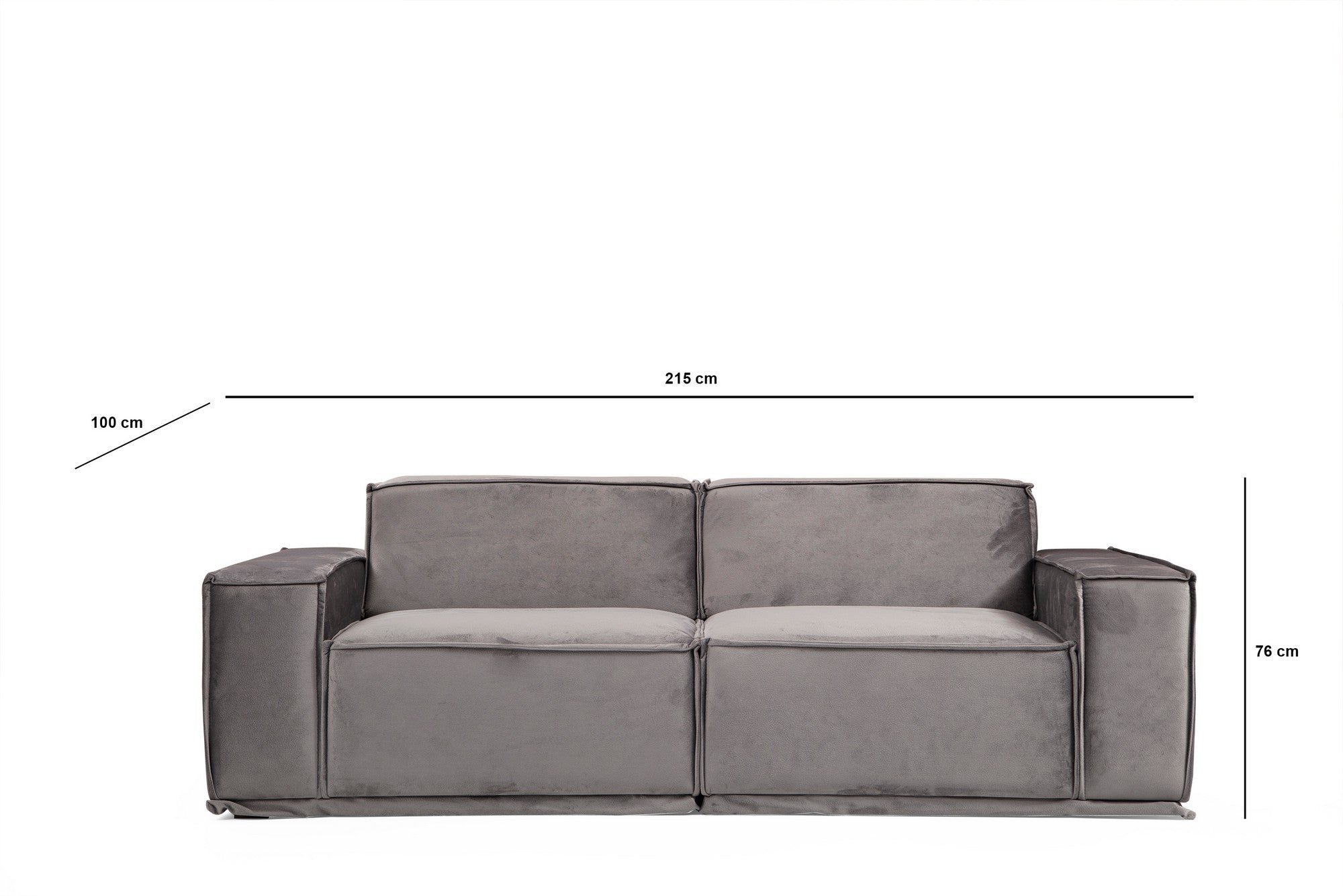 Sofa 2-Sitzer mit Stoff, Lego Grau (5)