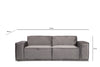Sofa 2-Sitzer mit Stoff, Lego Grau (5)