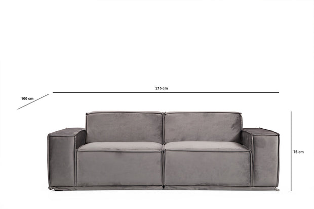 Sofa 2-Sitzer mit Stoff, Lego Grau (5)