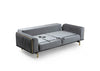 Sofa 3-Sitzer mit Samtstoff, London Grau (7)