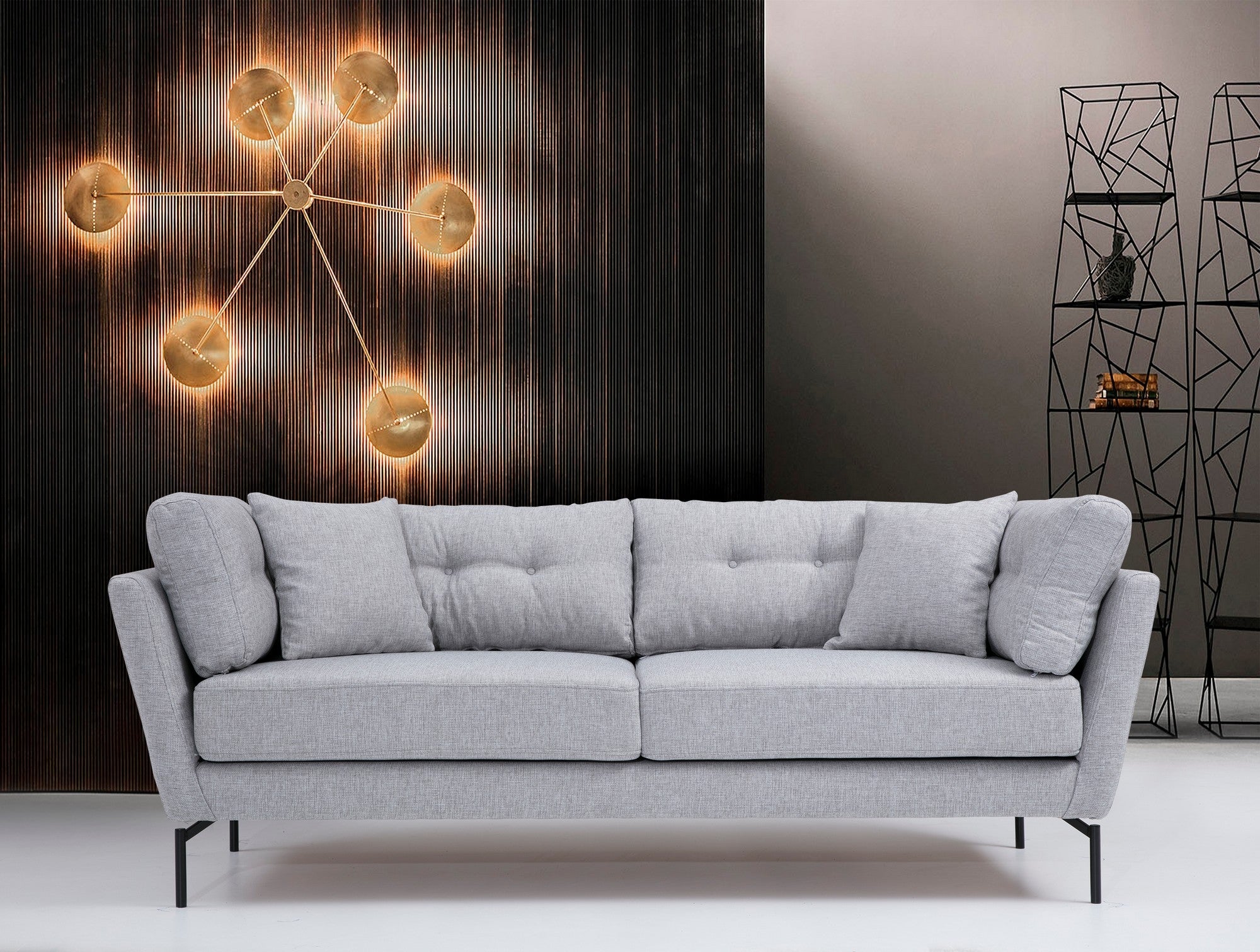 Sofa 3-Sitzer mit Stoff, Mapa Grau