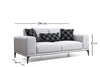 Sofa 2-Sitzer mit Stoff, Nikea Grau (5)