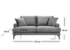 Sofa 2-Sitzer mit Samtstoff, Papira Grau (3)