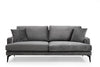 Sofa 3-Sitzer mit Samtstoff, Papira Grau (2)