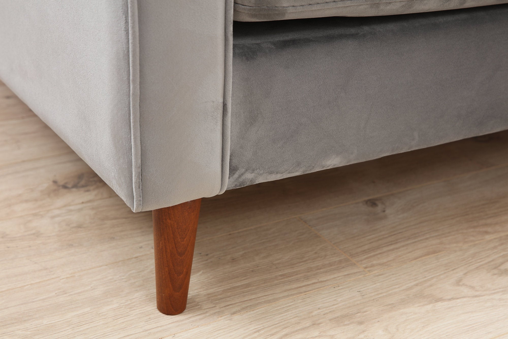 Sofa 3-Sitzer mit Samtstoff, Rome Grau (4)