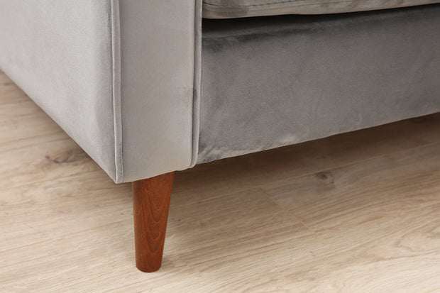 Sofa 3-Sitzer mit Samtstoff, Rome Grau (4)