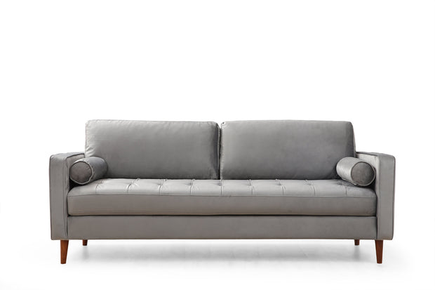 Sofa 3-Sitzer mit Samtstoff, Rome Grau (5)