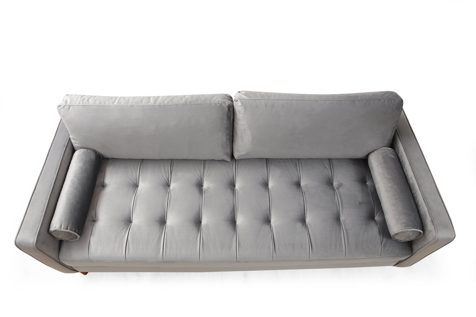 Sofa 3-Sitzer mit Samtstoff, Rome Grau (6)