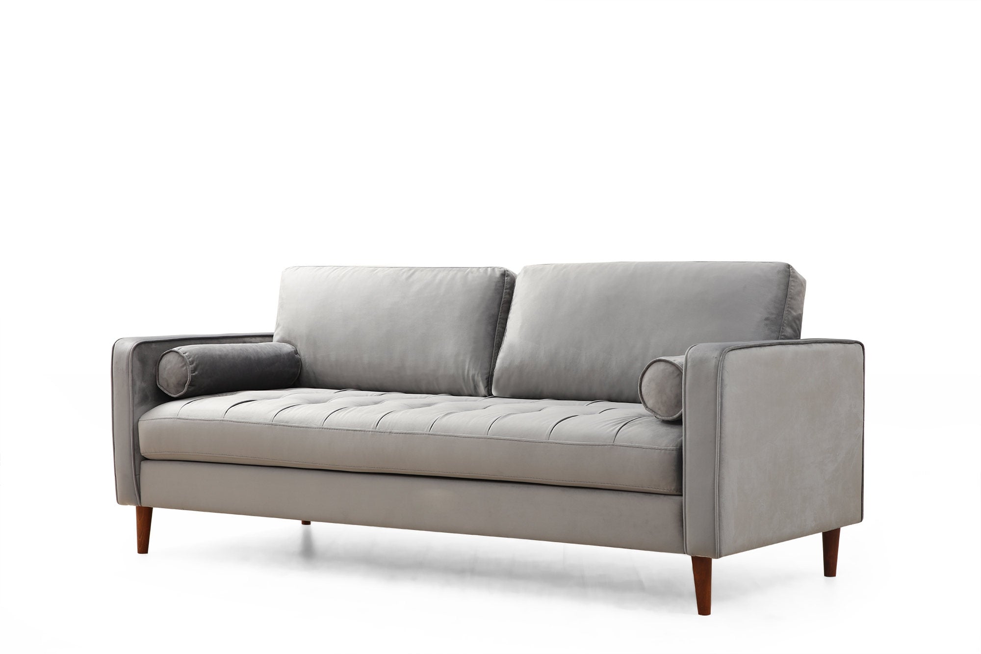 Sofa 3-Sitzer mit Samtstoff, Rome Grau (8)