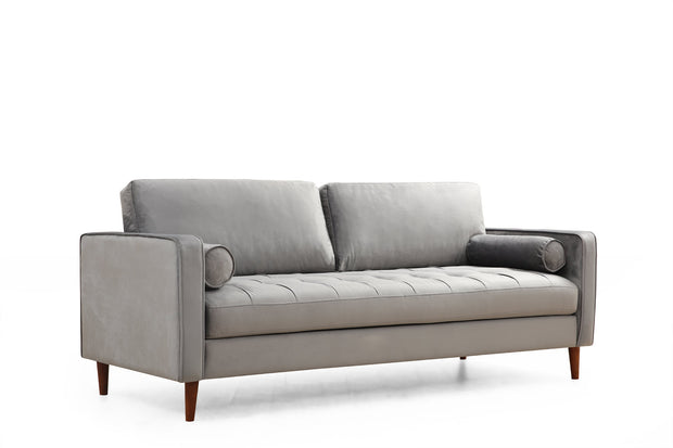 Sofa 3-Sitzer mit Samtstoff, Rome Grau (9)