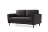 Sofa 2-Sitzer mit Samtstoff, Rome Schwarz (4)