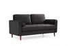 Sofa 2-Sitzer mit Samtstoff, Rome Schwarz (5)