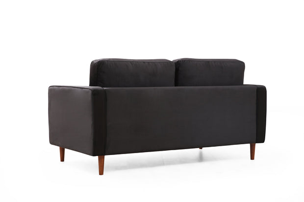Sofa 2-Sitzer mit Samtstoff, Rome Schwarz (7)