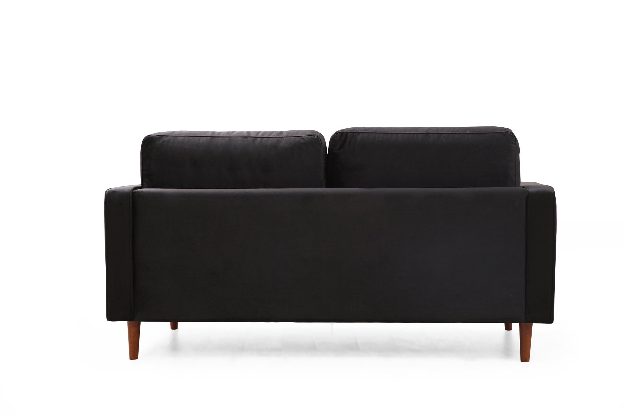 Sofa 2-Sitzer mit Samtstoff, Rome Schwarz (8)