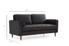 Sofa 2-Sitzer mit Samtstoff, Rome Schwarz (9)