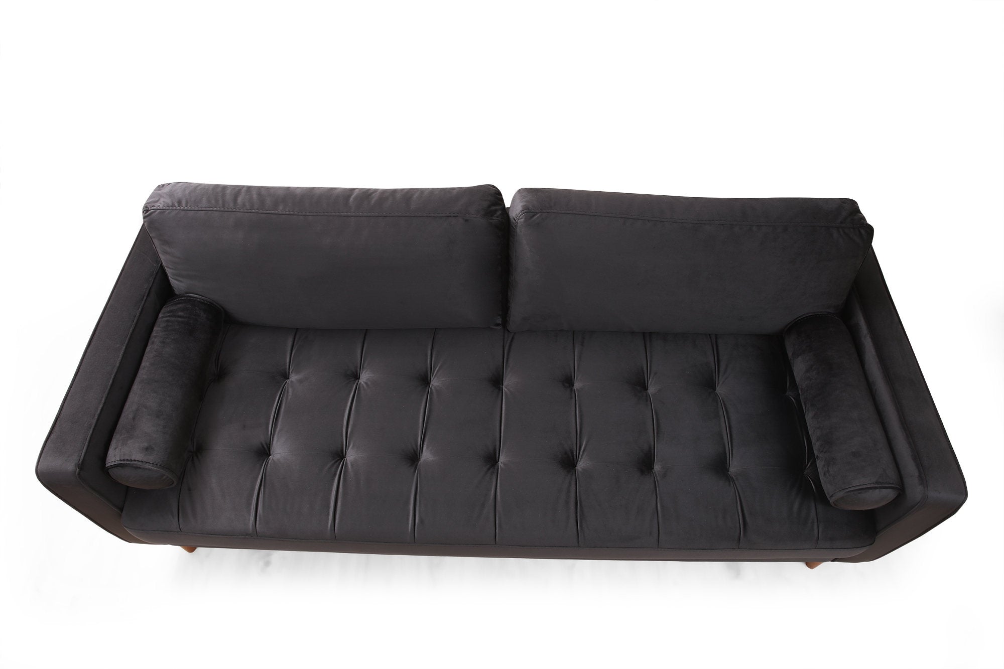 Sofa 3-Sitzer mit Samtstoff, Rome Schwarz (5)