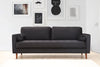 Sofa 3-Sitzer mit Samtstoff, Rome Schwarz