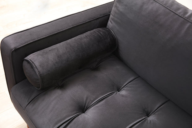 Sofa 3-Sitzer mit Samtstoff, Rome Schwarz (4)