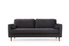 Sofa 3-Sitzer mit Samtstoff, Rome Schwarz (3)