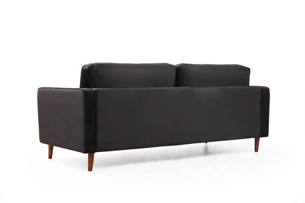 Sofa 3-Sitzer mit Samtstoff, Rome Schwarz (8)