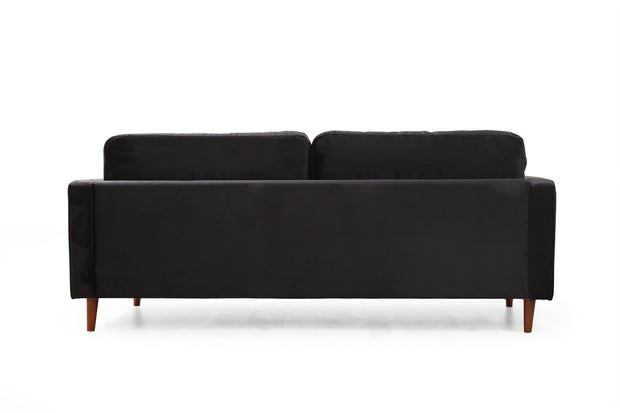 Sofa 3-Sitzer mit Samtstoff, Rome Schwarz (9)