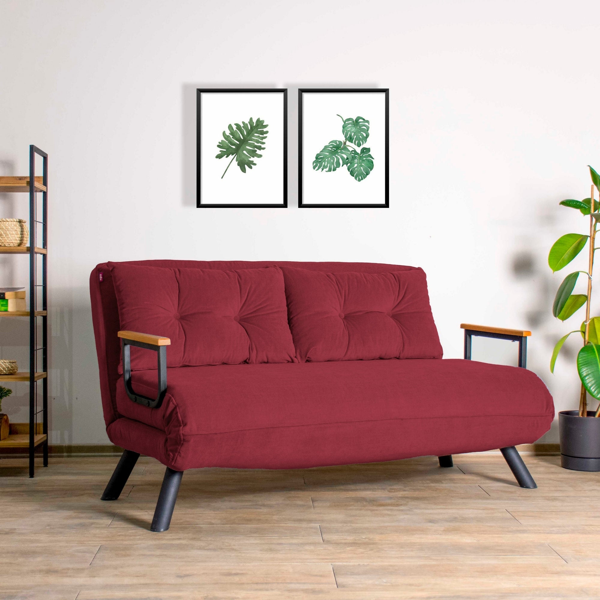 Schlafsofa 2-Sitzer mit Samtstoff, Sando Color (1)