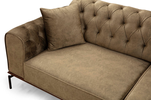 Sofa 3-Sitzer mit Stoff, Siesta Capitone Braun (6)