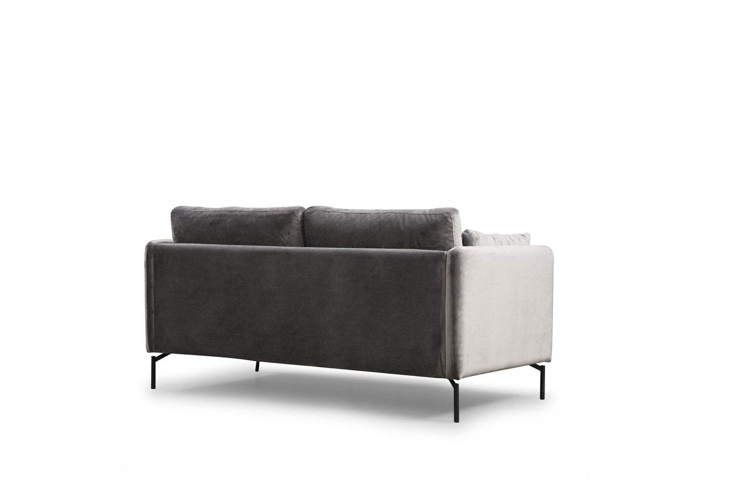 Sofa 2-Sitzer mit Samtstoff, Sino Grau (5)