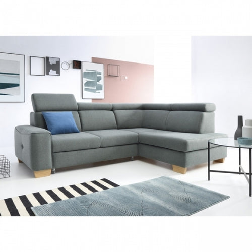 Ecksofa Schlaffunktion mit Chaiselongue Rechts, 4-Sitzer, Bodo Grau