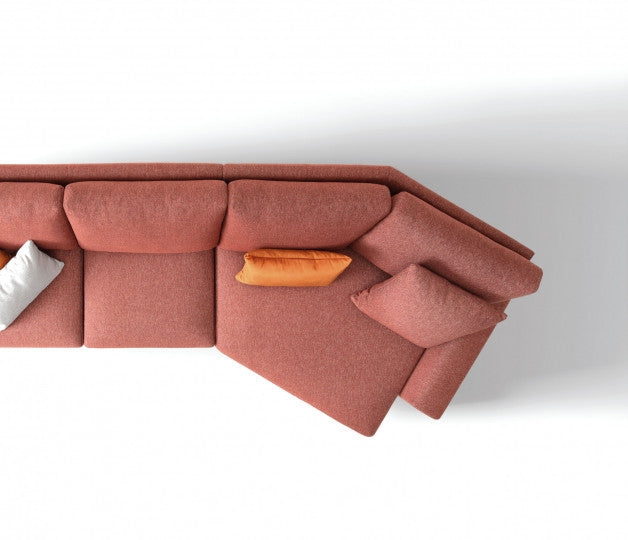 Ecksofa mit Chaiselongue Rechts, 4-Sitzer, Cassandis Rost (3)