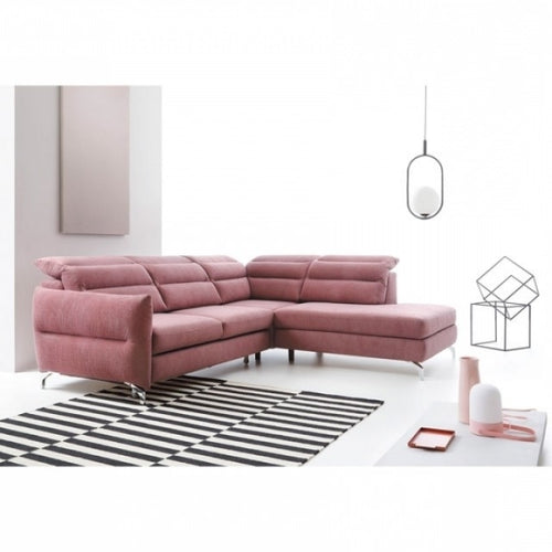 Ecksofa Schlaffunktion mit Chaiselongue Rechts, 4-Sitzer, Mantoli Rosa