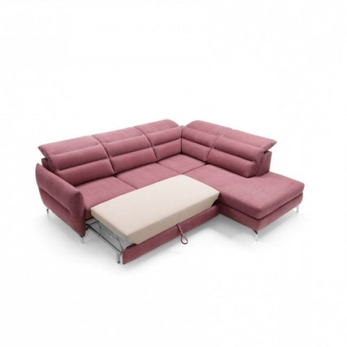 Ecksofa Schlaffunktion mit Chaiselongue Rechts, 4-Sitzer, Mantoli Rosa (1)