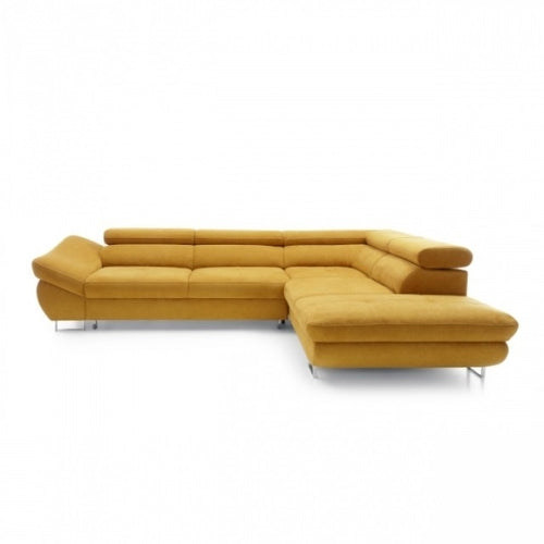 Ecksofa Schlaffunktion mit Chaiselongue Rechts, 4-Sitzer, Fabrines Gelb (1)
