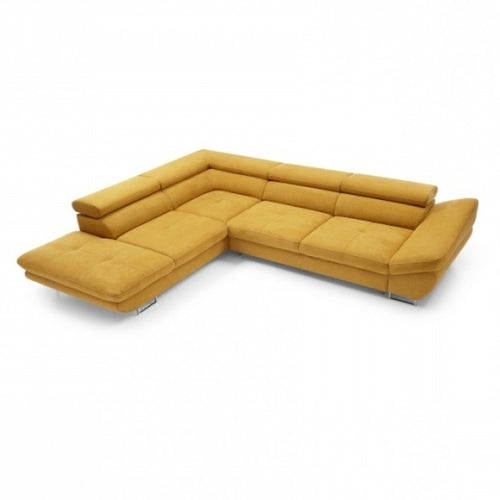 Ecksofa Schlaffunktion mit Chaiselongue Links, 4-Sitzer, Fabrines Gelb (1)