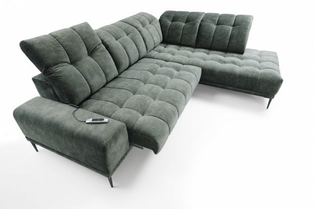 Ecksofa mit Chaiselongue Rechts, 4-Sitzer, Grada Grün (2)
