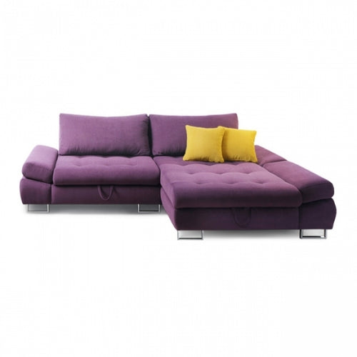 Ecksofa Schlaffunktion mit Chaiselongue Rechts, 4-Sitzer, Greice Violett (1)