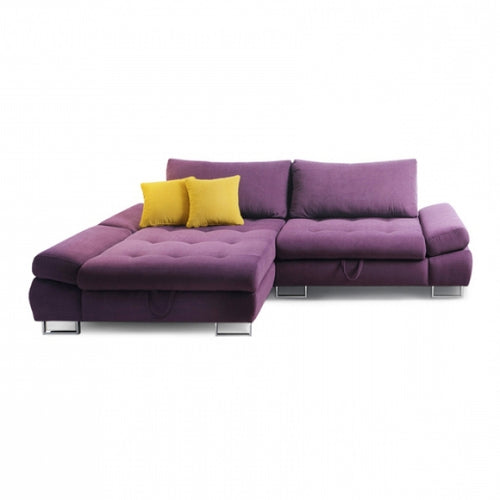 Ecksofa Schlaffunktion mit Chaiselongue Links, 4-Sitzer, Greice Violett (1)