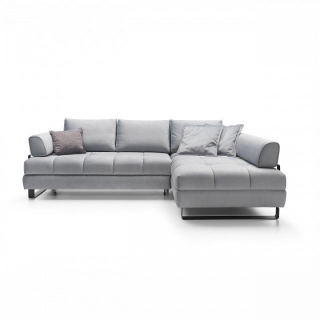 Ecksofa Schlaffunktion mit Chaiselongue Rechts, 4-Sitzer, Hanna Blau (1)