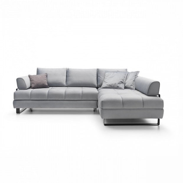 Ecksofa Schlaffunktion mit Chaiselongue Rechts, 4-Sitzer, Hanna Blau (1)
