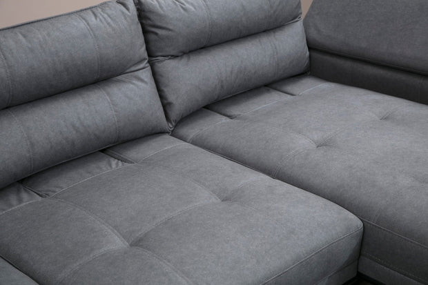 Ecksofa mit Chaiselongue Rechts, 4-Sitzer, aus Stoff, Hollywood Grau (6)
