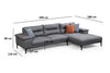 Ecksofa mit Chaiselongue Rechts, 4-Sitzer, aus Stoff, Hollywood Grau (16)