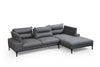 Ecksofa mit Chaiselongue Rechts, 4-Sitzer, aus Stoff, Hollywood Grau (9)
