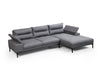 Ecksofa mit Chaiselongue Rechts, 4-Sitzer, aus Stoff, Hollywood Grau (10)