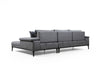 Ecksofa mit Chaiselongue Rechts, 4-Sitzer, aus Stoff, Hollywood Grau (13)