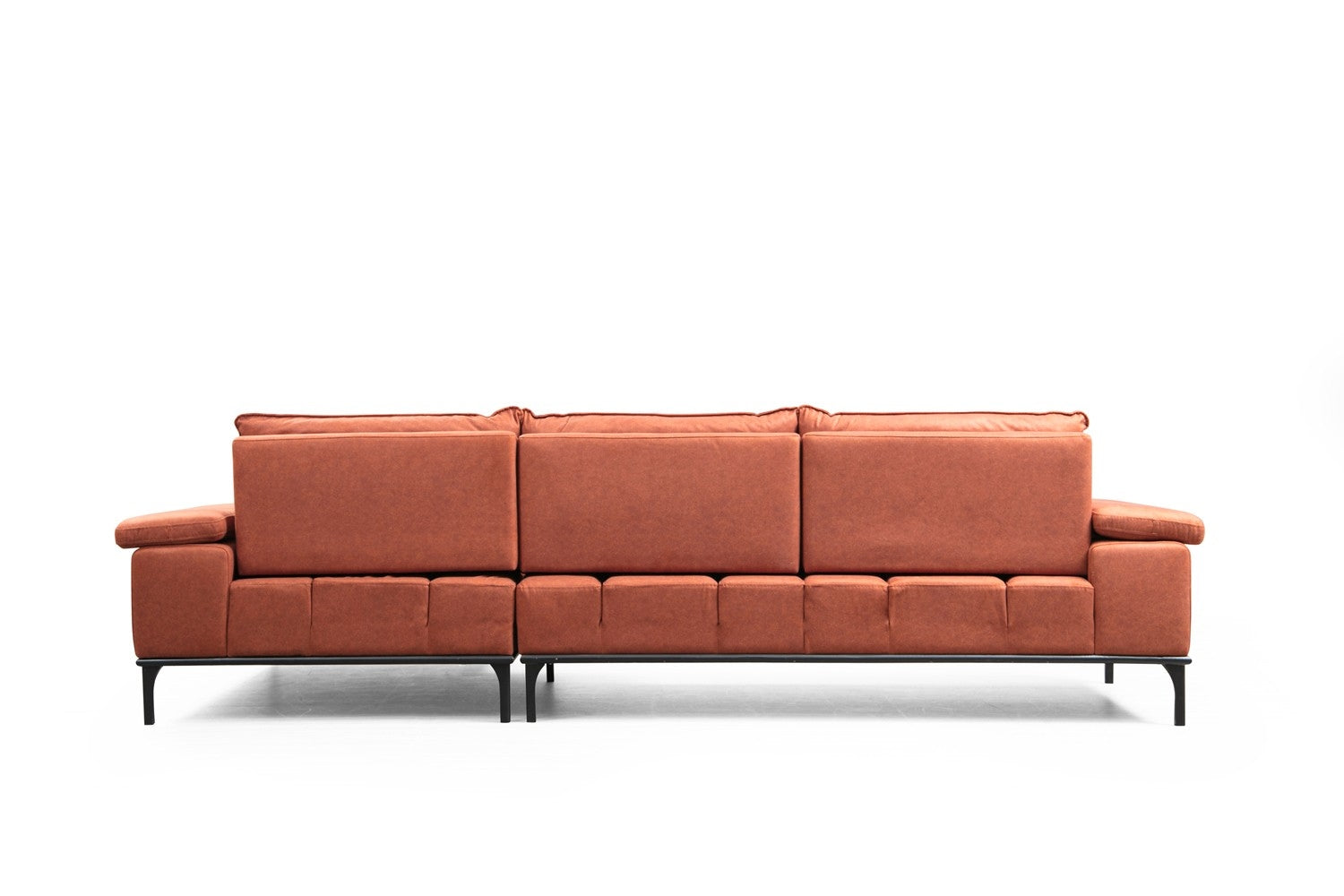 Ecksofa mit Chaiselongue Rechts, 4-Sitzer, aus Stoff, Hollywood Orange (16)
