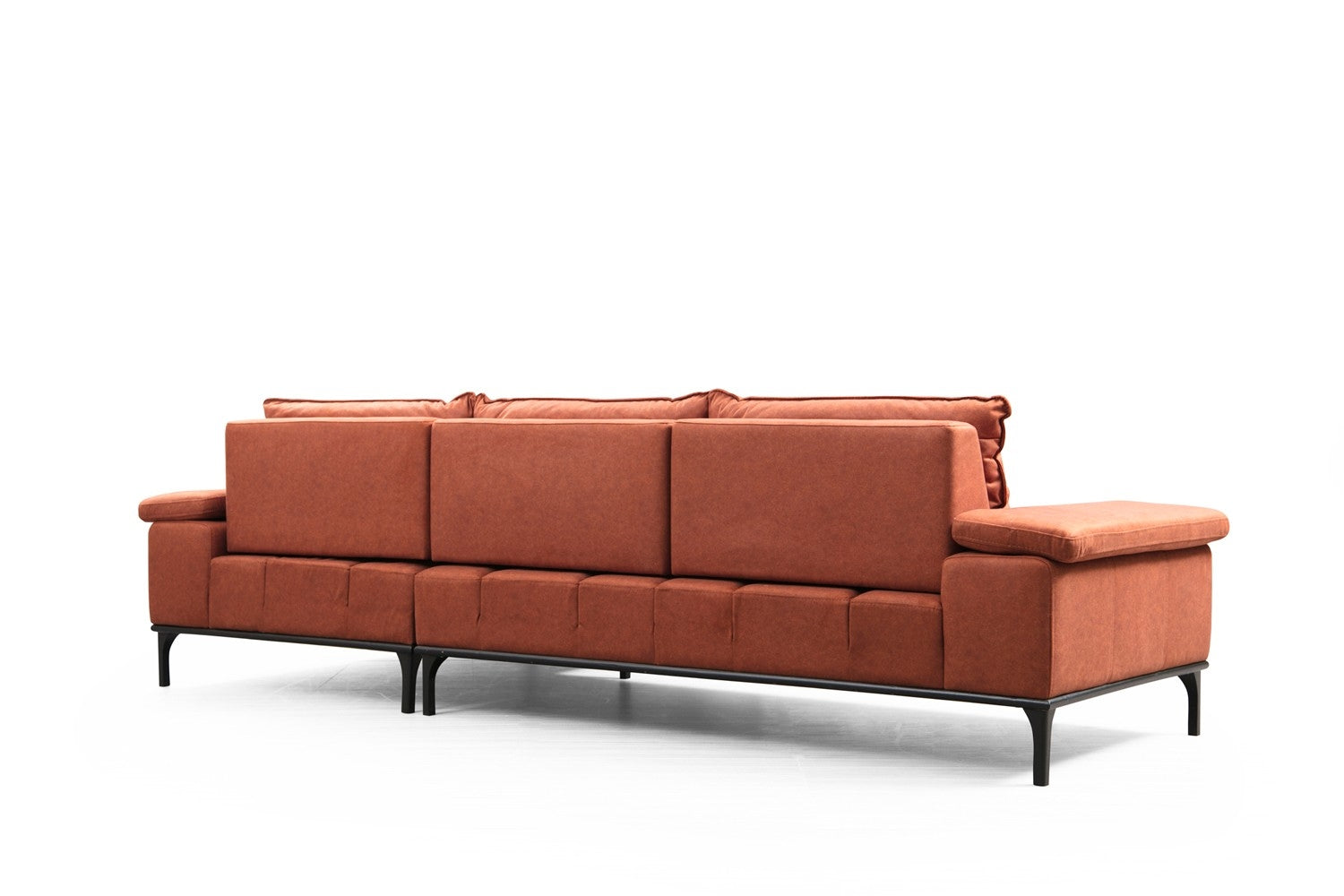 Ecksofa mit Chaiselongue Rechts, 4-Sitzer, aus Stoff, Hollywood Orange (17)