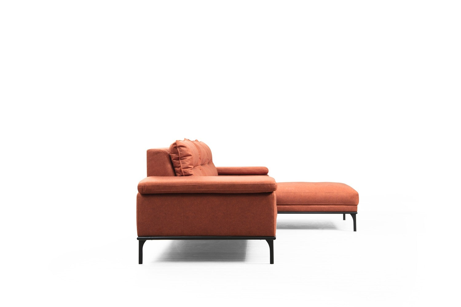 Ecksofa mit Chaiselongue Rechts, 4-Sitzer, aus Stoff, Hollywood Orange (14)
