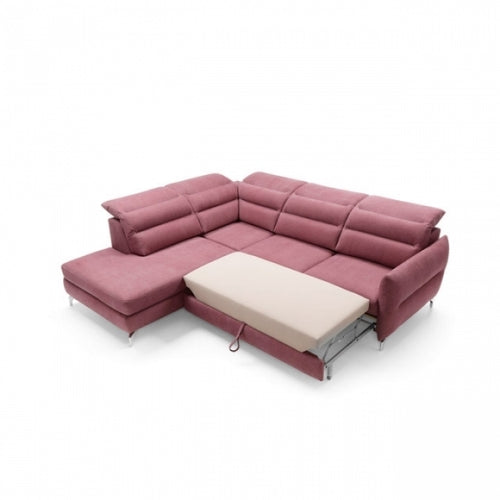 Ecksofa Schlaffunktion mit Chaiselongue Links, 4-Sitzer, Mantoli Rosa (1)