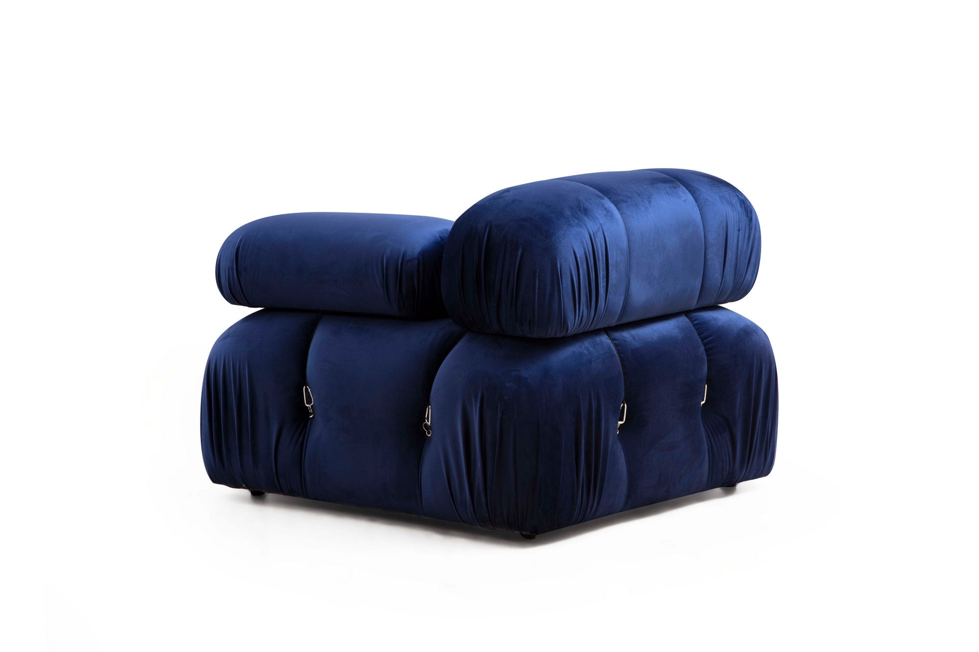 Ecksofa Modulares, 3-Sitzer, aus Samtstoff, Bubble Blau (5)
